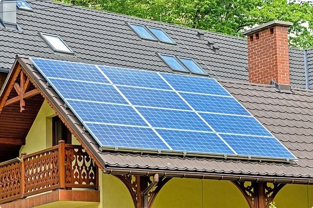 Solar panels on a home